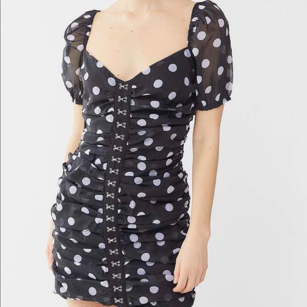 UO Skye Polka Dot Mini Dress